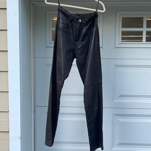 Banana Republic, Dark brown, straight leg, leather pants  fully lined size 0